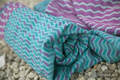 Baby Wrap, Jacquard Weave (100% cotton) - ZIGZAG TURQUOISE & PINK  - size S #babywearing