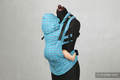 Nosidełko Ergonomiczne z tkaniny żakardowej 100% bawełna , Baby Size, ZigZag Turkus z Różem - Druga Generacja. #babywearing