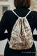 Sac à cordons en retailles d’écharpes (100% coton) - SYMPHONY CREAM & BROWN - taille standard 32 cm x 43 cm #babywearing