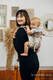 Nosidło Klamrowe ONBUHIMO z tkaniny żakardowej (100% bawełna), rozmiar Toddler - SYMFONIA KREM Z BRĄZEM  #babywearing