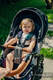 Anti-Schwitz-Auflage für Sportkinderwagen - PEACOCK'S TAIL - BLACK OPAL (mit Merinowolle, Seide, Kaschmir) #babywearing
