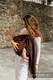Sling, jacquard (61% Coton, 39% Soie tussah) - avec épaule sans plis - BIG LOVE - AUBURN - standard 1.8m #babywearing