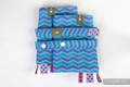 Drool Pads & Reach Straps Set, (60% cotton, 40% polyester) - ZIGZAG TURQUOISE & PINK #babywearing