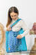 Sac à bandoulière en retailles d’écharpes (100 % coton) - TANGLED - BLUE REED - taille standard 37 cm x 37 cm #babywearing
