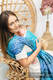 Écharpe, jacquard (100% coton) - TANGLED - BLUE REED - taille XL #babywearing
