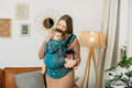 LennyGo Porte-bébé ergonomique, taille bébé, jacquard 100% coton, FLORES - DIVE #babywearing