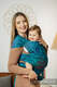 Mochila LennyHybrid Half Buckle, talla estándar, tejido jaqurad 100% algodón - FLORES - DIVE (grado B) #babywearing