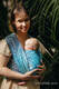Fascia portabebè, tessitura Jacquard (100% viscosa di bamboo) - PEACOK'S TAIL - SEA ANGEL - taglia S #babywearing