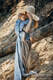 LennyHybrid Half Buckle Carrier, Standard Size, jacquard weave 100% linen - LOTUS - BLUE (grade B) #babywearing