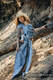 Mochila LennyHybrid Half Buckle, talla estándar, tejido jaqurad 100% lino - LOTUS - BLUE #babywearing
