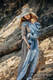 LennyHybrid Half Buckle Carrier, Standard Size, jacquard weave 100% linen - LOTUS - BLUE  #babywearing