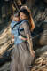 Mochila LennyUpGrade, talla estándar, tejido jaquard (100% lino) - conversión de fular LOTUS - BLUE #babywearing