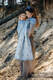 Ringsling, Jacquard Weave, with gathered shoulder (100% linen) - LOTUS - BLUE - standard 1.8m #babywearing