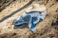 Baby Wrap, Jacquard Weave (100% linen) - LOTUS - BLUE - size S #babywearing