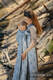 Fular, tejido jacquard (100% lino) - LOTUS - BLUE - talla L #babywearing