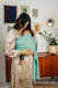 Chusta kółkowa, splot skośno-krzyżowy, (100% bawełna), ramię bez zakładek - AGAVE - standard 1.8m #babywearing
