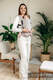 Mochila LennyLight, talla estándar, tejido de espiga 100% algodón - LITTLE HERRINGBONE ALMOND  #babywearing