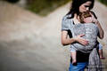 Żakardowa chusta do noszenia dzieci, bawełna - Na Krańcu Świata Czarny z Kremem - rozmiar S #babywearing