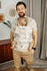 Mochila LennyHybrid Half Buckle, talla estándar, tejido jaqurad 100% algodón - JURASSIC PARK - ICE DESERT #babywearing