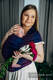 Mochila LennyHybrid Half Buckle, talla estándar, tejido jaqurad 100% algodón - WILD WINE - BOUQUET #babywearing