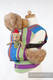 Nosidełko dla lalek z tkaniny chustowej - NIEBIESKA ZUMBA #babywearing