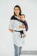 Mochila LennyHip (½ del portabebés LennyTwin), talla estándar, tejido jaqurad 100% algodón - WILD WINE - BOUQUET #babywearing