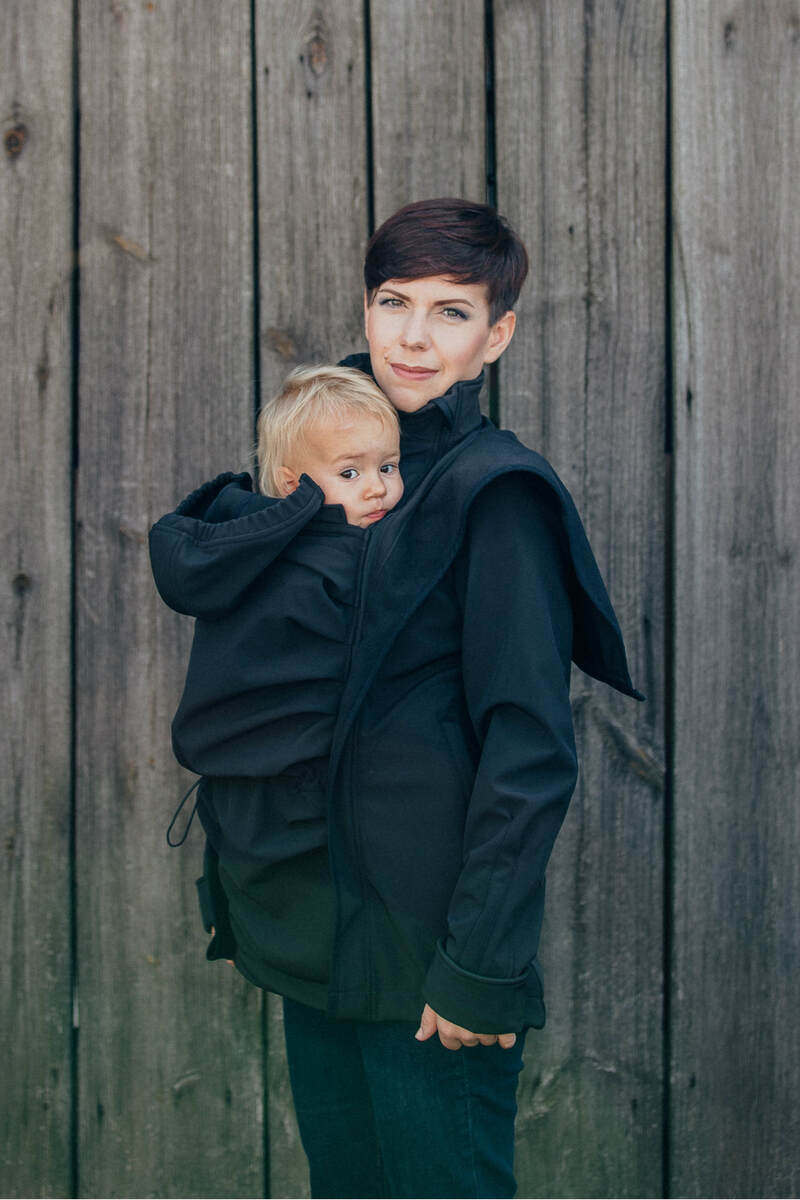 Babywearing Coat Softshell Black S