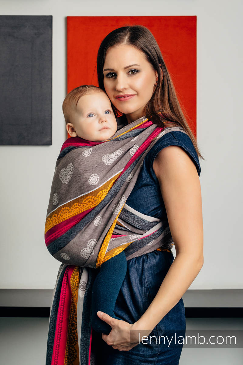 Baby Wrap, Jacquard Weave (100 cotton) COFFEE LACE 2.0 size XS