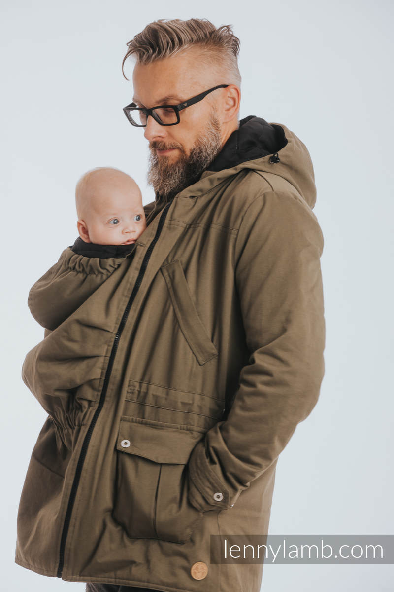 mens babywearing coat
