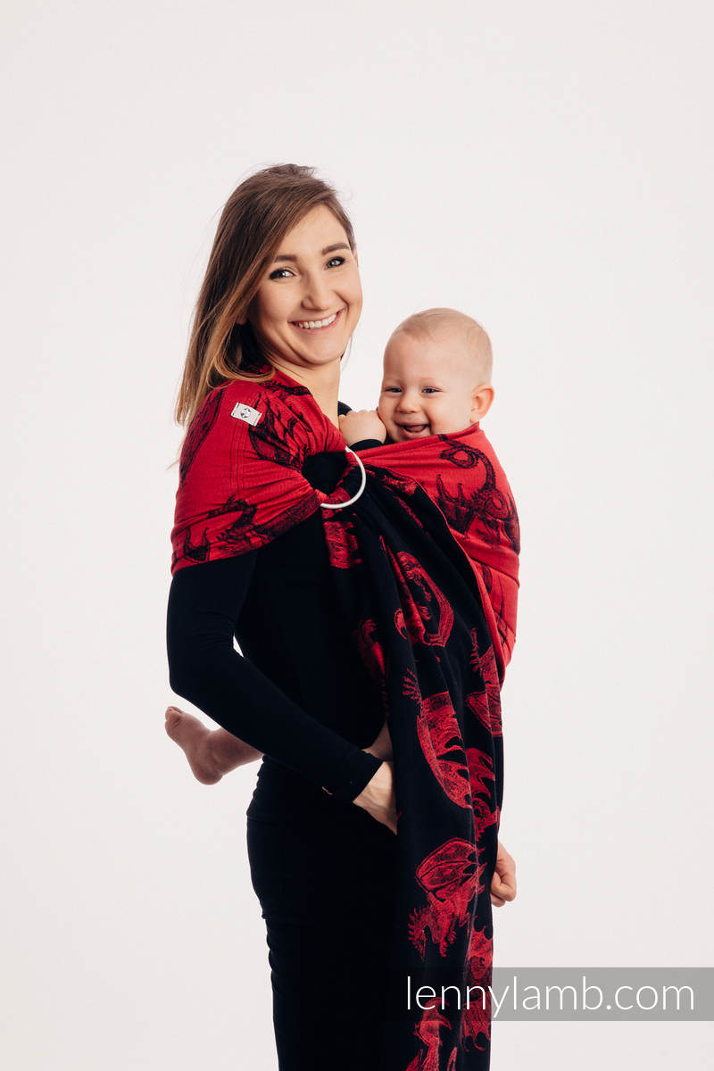 Ringsling, Jacquard Weave (100% cotton) - DRAGON - FIRE AND