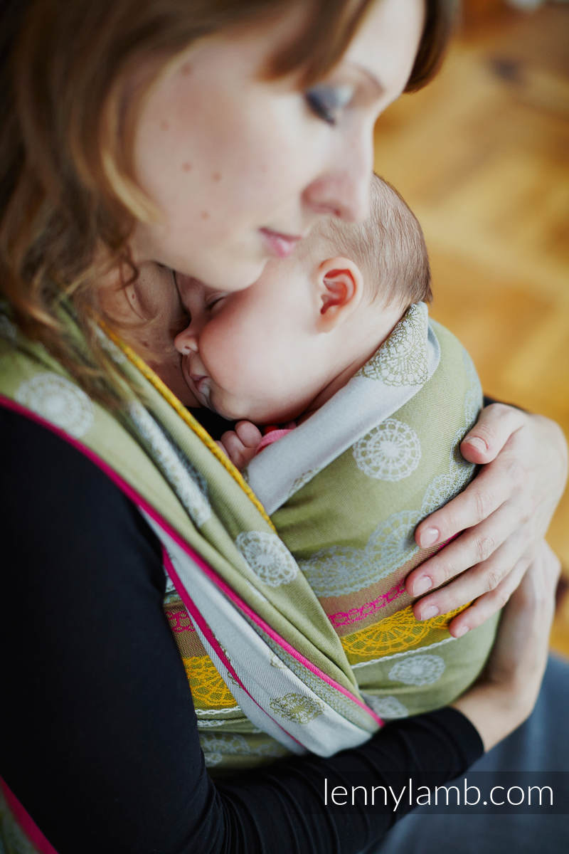 Baby Wrap, Jacquard Weave (100 cotton) Olive Lace size L