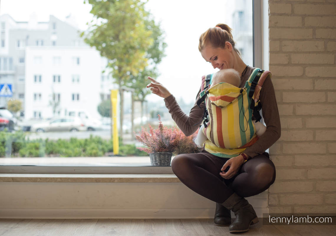 Ergonomic Carrier, Baby Size, broken-twill weave 100% cotton - SUNNY SMILE- Second Generation #babywearing