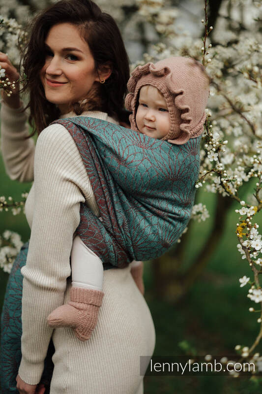 Fular, tejido pocket (61% algodón, 39% seda tusor) - LOTUS - SEEDPOD - talla L #babywearing