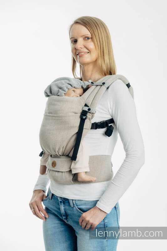 Baby carrier hood (100% cotton) - LITTLE HERRINGBONE GREY #babywearing