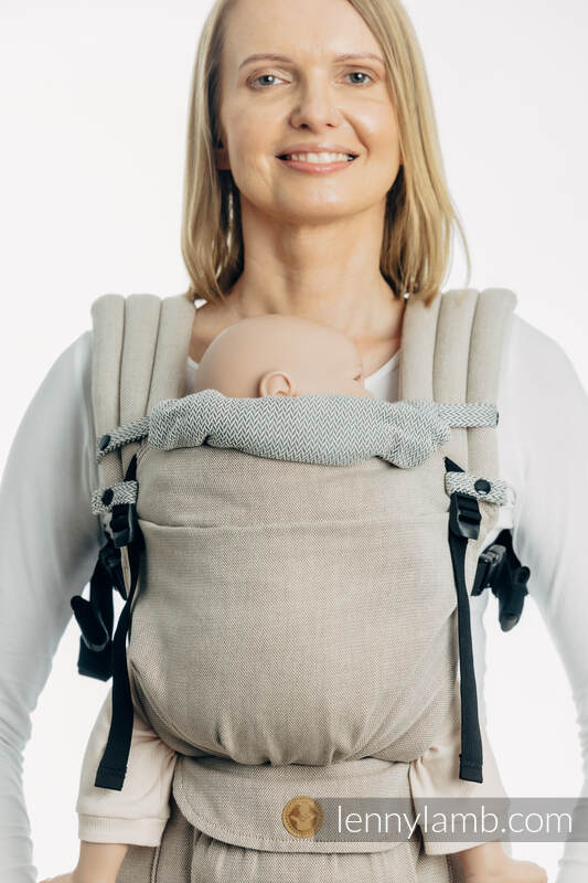 Baby carrier hood (100% cotton) - LITTLE HERRINGBONE GREY #babywearing