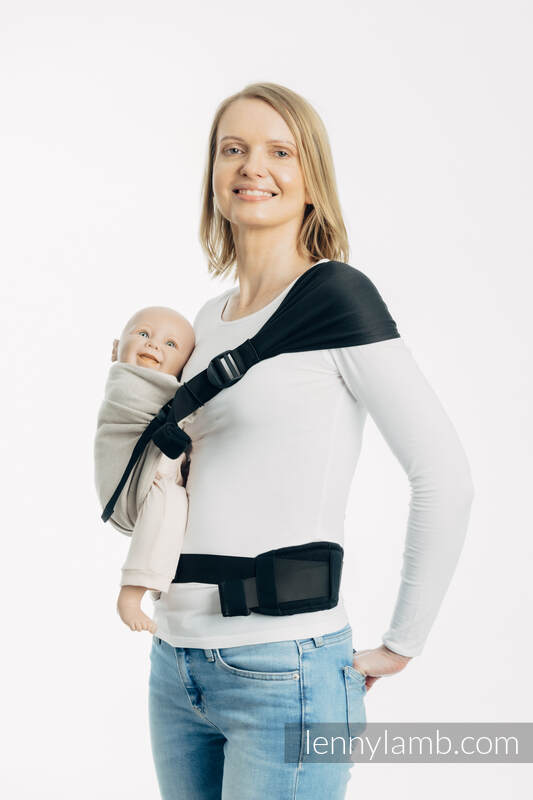 Soporte lumbar standard - LITTLE HERRINGBONE EBONY BLACK #babywearing