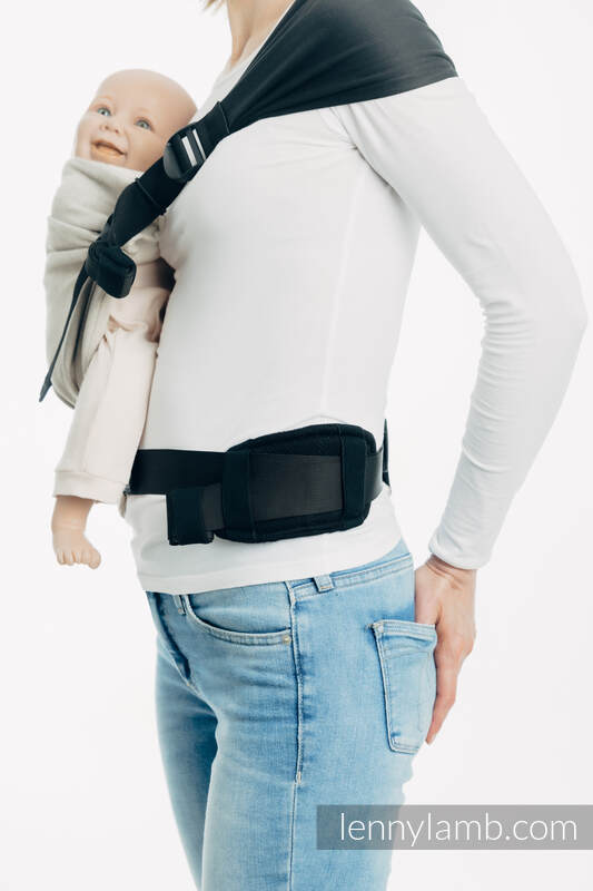 Soporte lumbar standard - LITTLE HERRINGBONE EBONY BLACK #babywearing