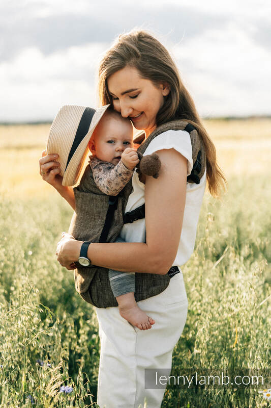 LennyLight Carrier, Standard Size, chevron weave, 100% linen - ARROW - WOOD #babywearing