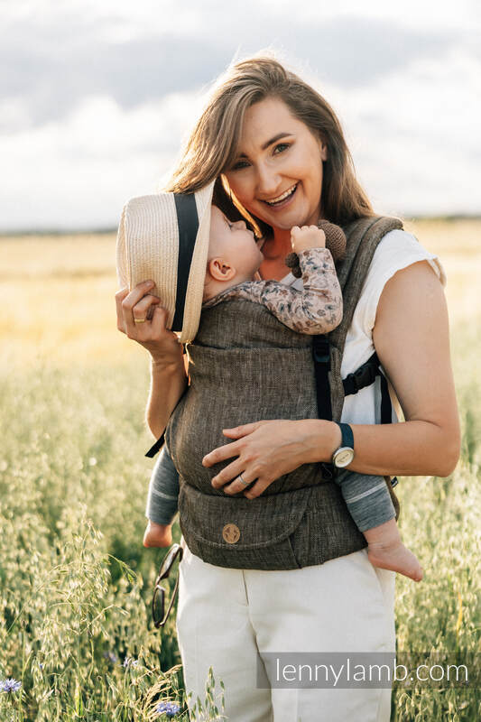 LennyLight Tragehilfe, Größe Standard, Chevrondwebung, 100% Leinen - ARROW - WOOD #babywearing