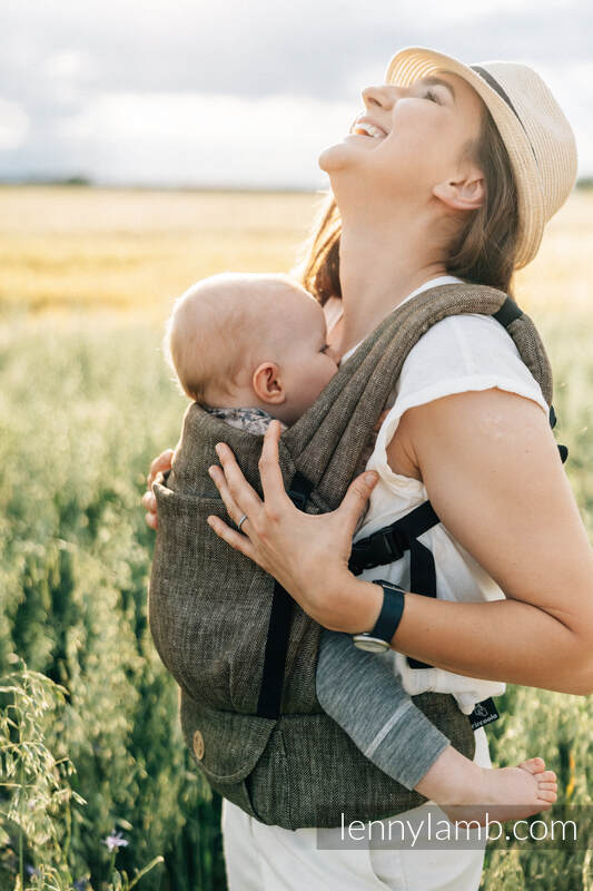 LennyLight Carrier, Standard Size, chevron weave, 100% linen - ARROW - WOOD #babywearing