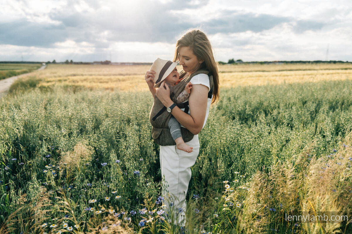 Porte-bébé LennyLight, taille standard, chevron, 100% Lin, ARROW - WOOD #babywearing