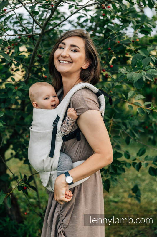 LennyLight Tragehilfe, Größe Standard, Chevronwebung, 100% Leinen - ARROW - WHISPER #babywearing