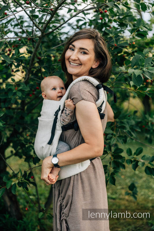 LennyLight Tragehilfe, Größe Standard, Chevronwebung, 100% Leinen - ARROW - WHISPER #babywearing