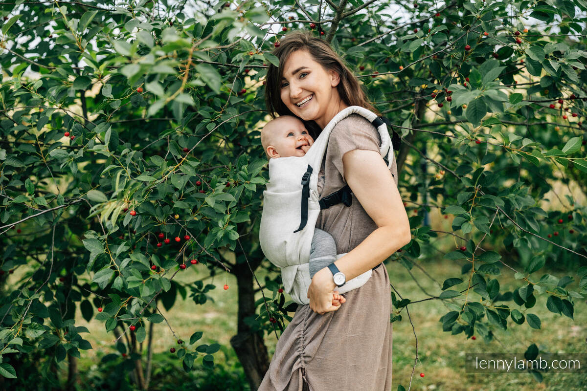 Nosidełko LennyLight, splot chevron, 100% Len, rozmiar standard - ARROW - WHISPER #babywearing