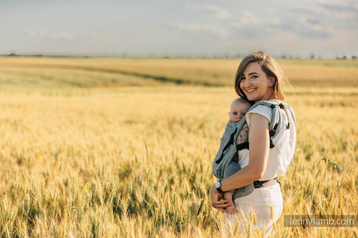 Mochila LennyLight, talla estándar, tejido chevron(100% lino) - conversión de fular ARROW - WAVE #babywearing