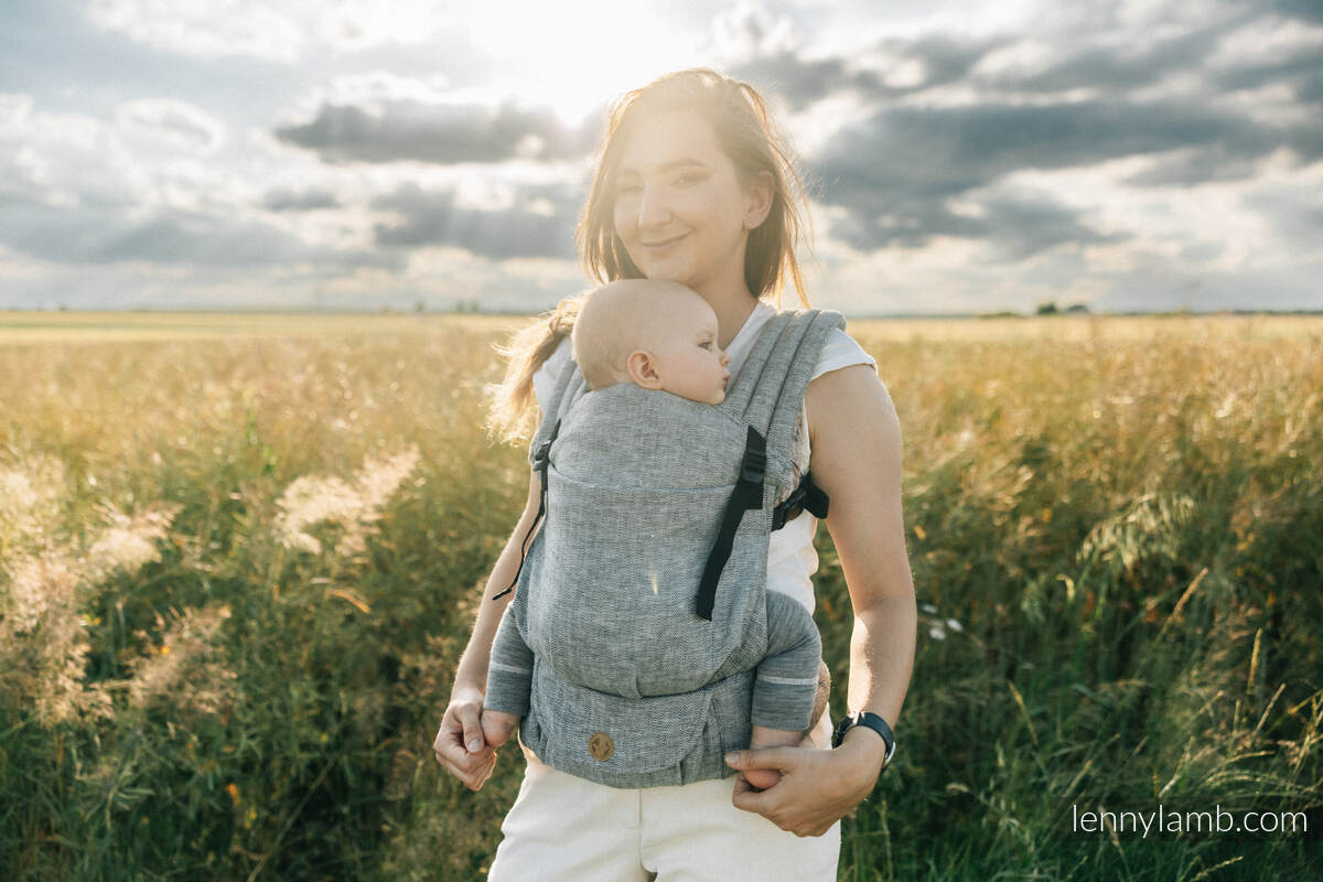 Marsupio LennyLight, misura Standard, tessitura chevron, (100% lino) - ARROW - WAVE #babywearing