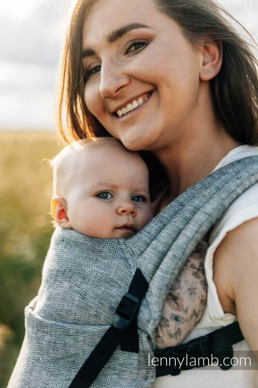 Mochila LennyLight, talla estándar, tejido chevron(100% lino) - conversión de fular ARROW - WAVE #babywearing