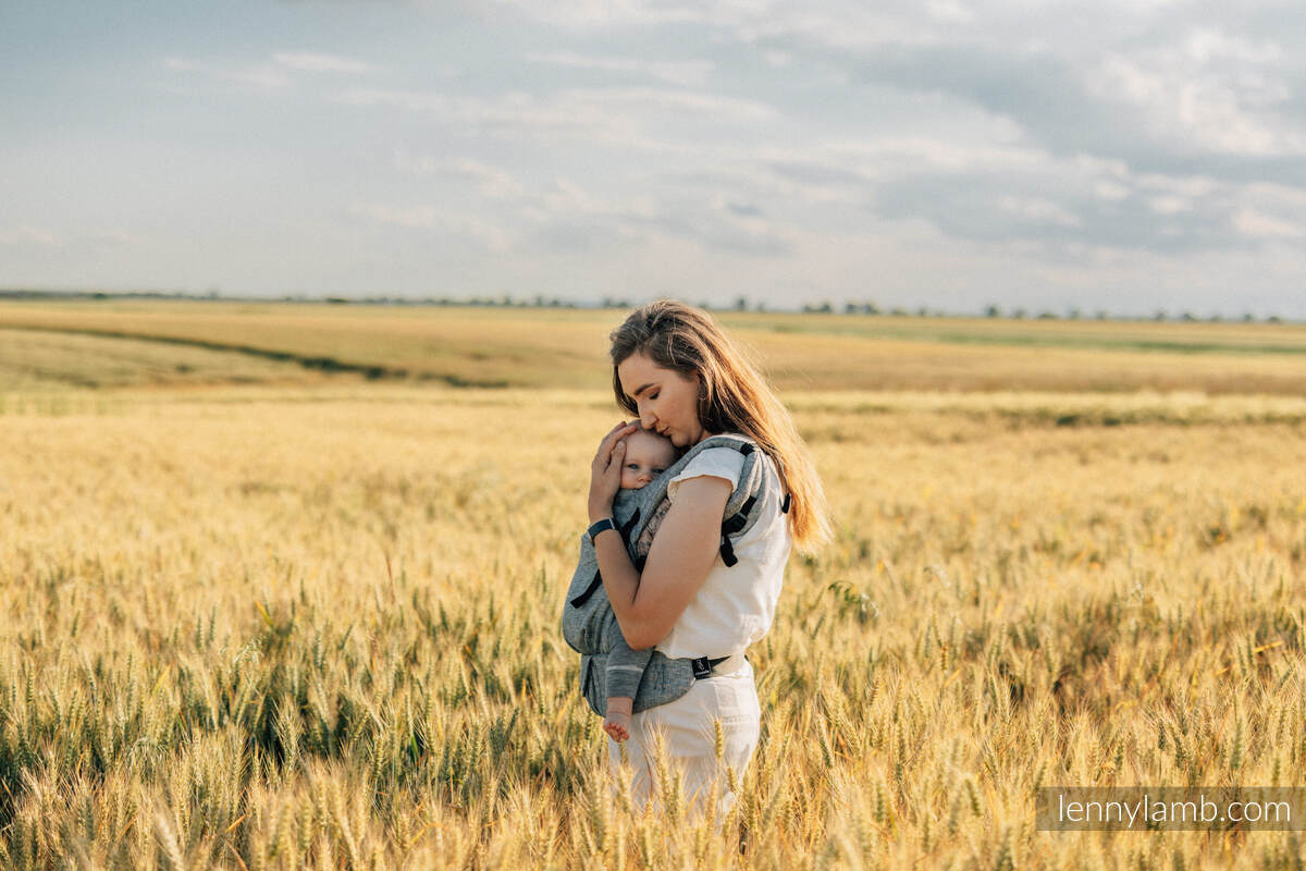 Mochila LennyLight, talla estándar, tejido chevron(100% lino) - conversión de fular ARROW - WAVE #babywearing