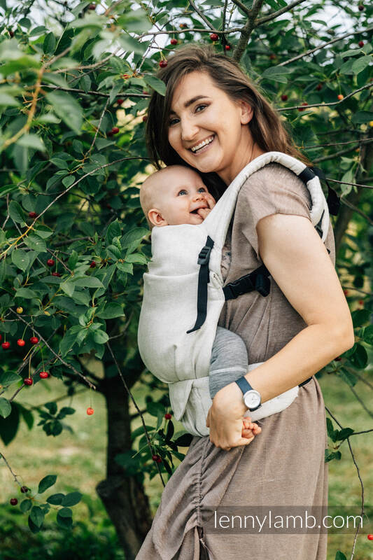 Mochila LennyLight, talla estándar, tejido chevron (100% lino) - conversión de fular ARROW - WHISPER #babywearing