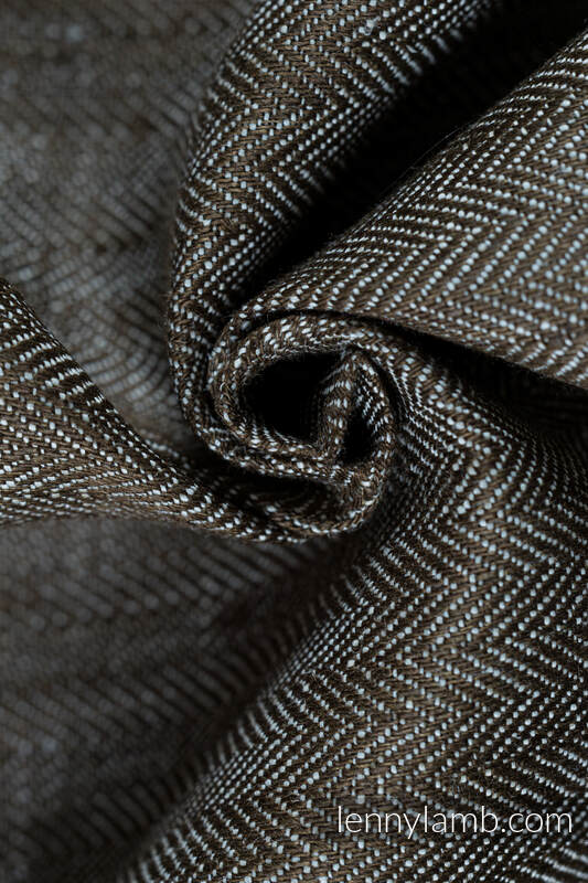 Baby Wrap, chevron weave (100% linen) - ARROW - WOOD - size M #babywearing